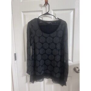 P Luca Milano y2k Goth black Dress With Large Dots And Sharkbite Hem